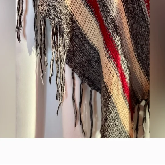 Caren‎ Sport Cozy Multicolor Striped Shrug Poncho Sweater size 2X - Picture 5 of 10